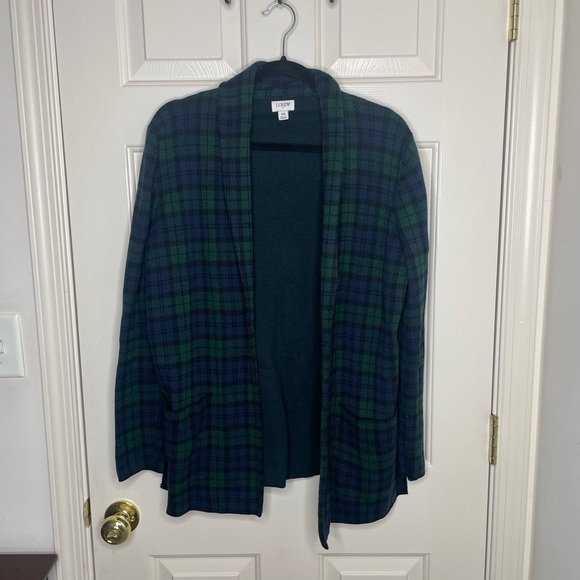 J. Crew Jackets & Blazers - J.Crew Green Plaid cardigans XS